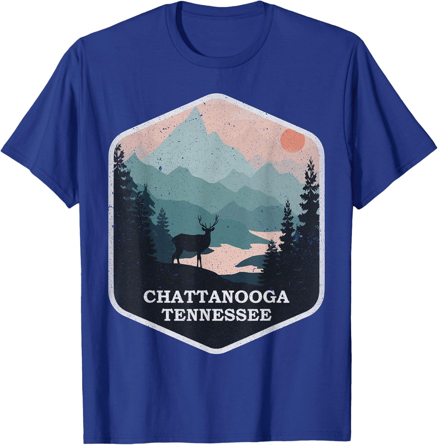 Vintage Chattanooga Tennessee TN Nature Mountains Hiking T-Shirt - T-Shirt | Royal