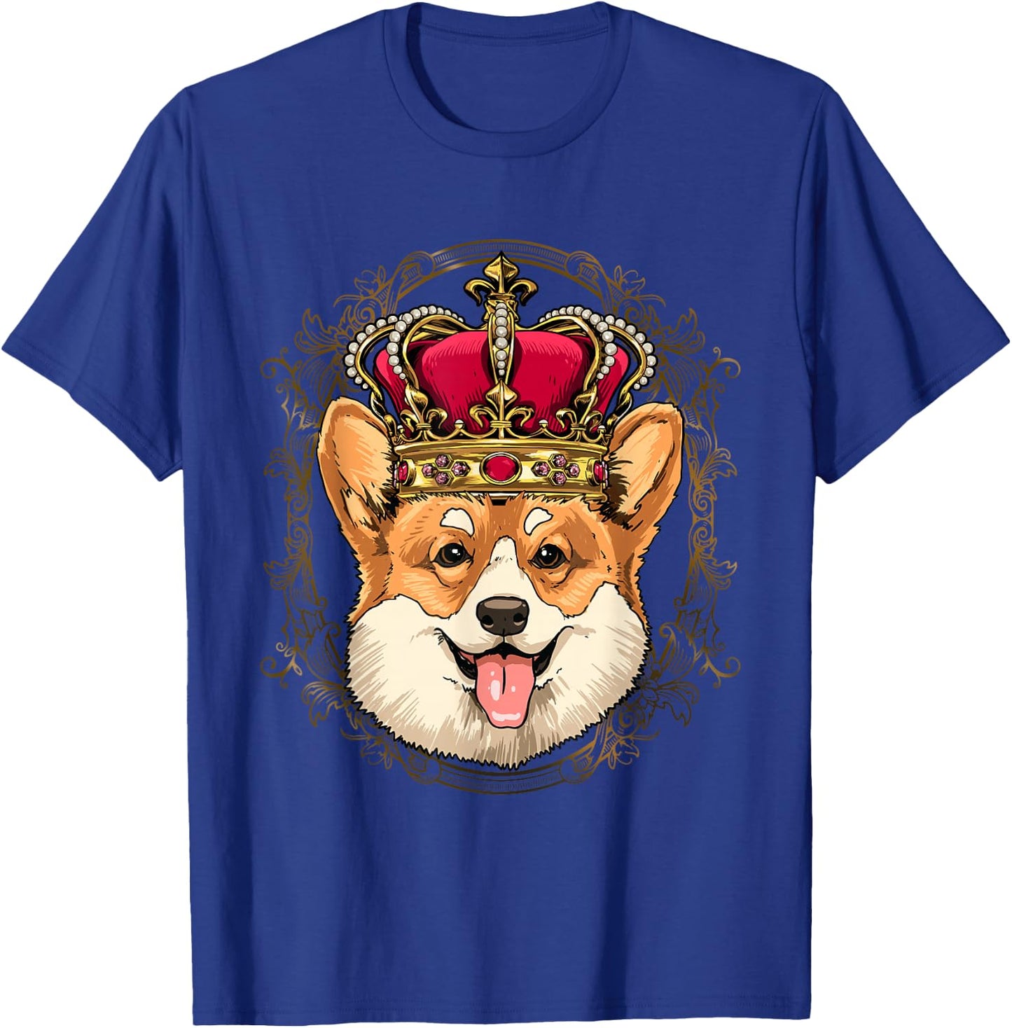 King Corgi Wearing Crown - Queen Corgi Dog T-Shirt - T-Shirt | Royal