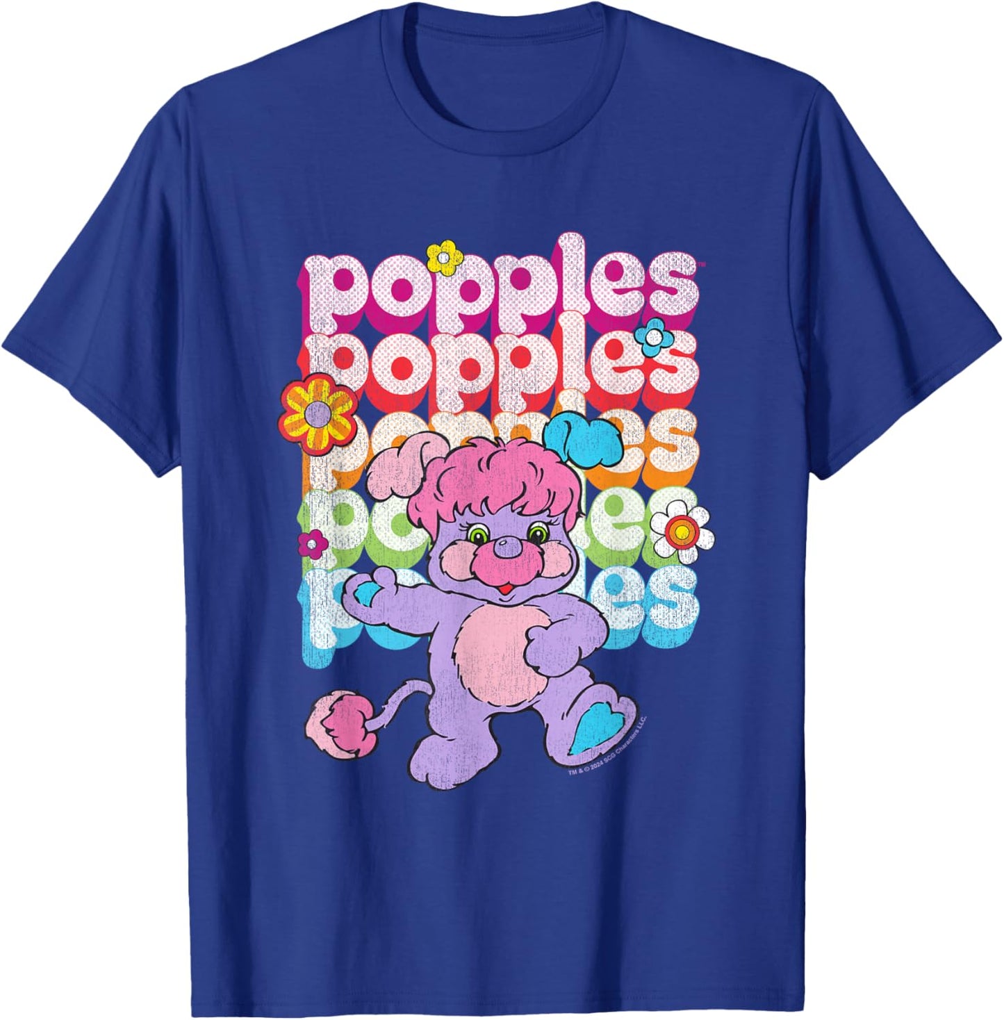 Popples Repeat Logo , Small, Black T-Shirt - T-Shirt | Royal