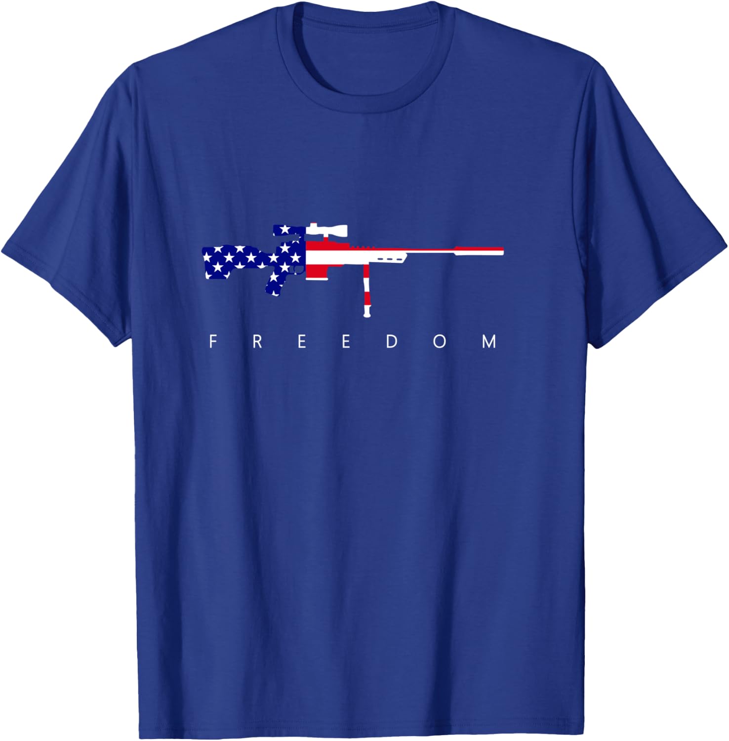 Sniper Rifle 6.5 308 American Flag Responsible Gun Owners T-Shirt - T-Shirt | Royal