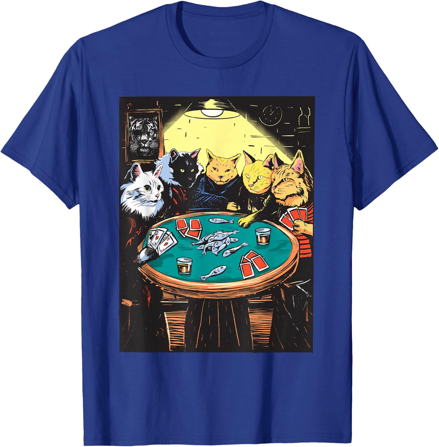 Funny Cats Playing Poker Art Cat T-Shirt - T-Shirt | Royal
