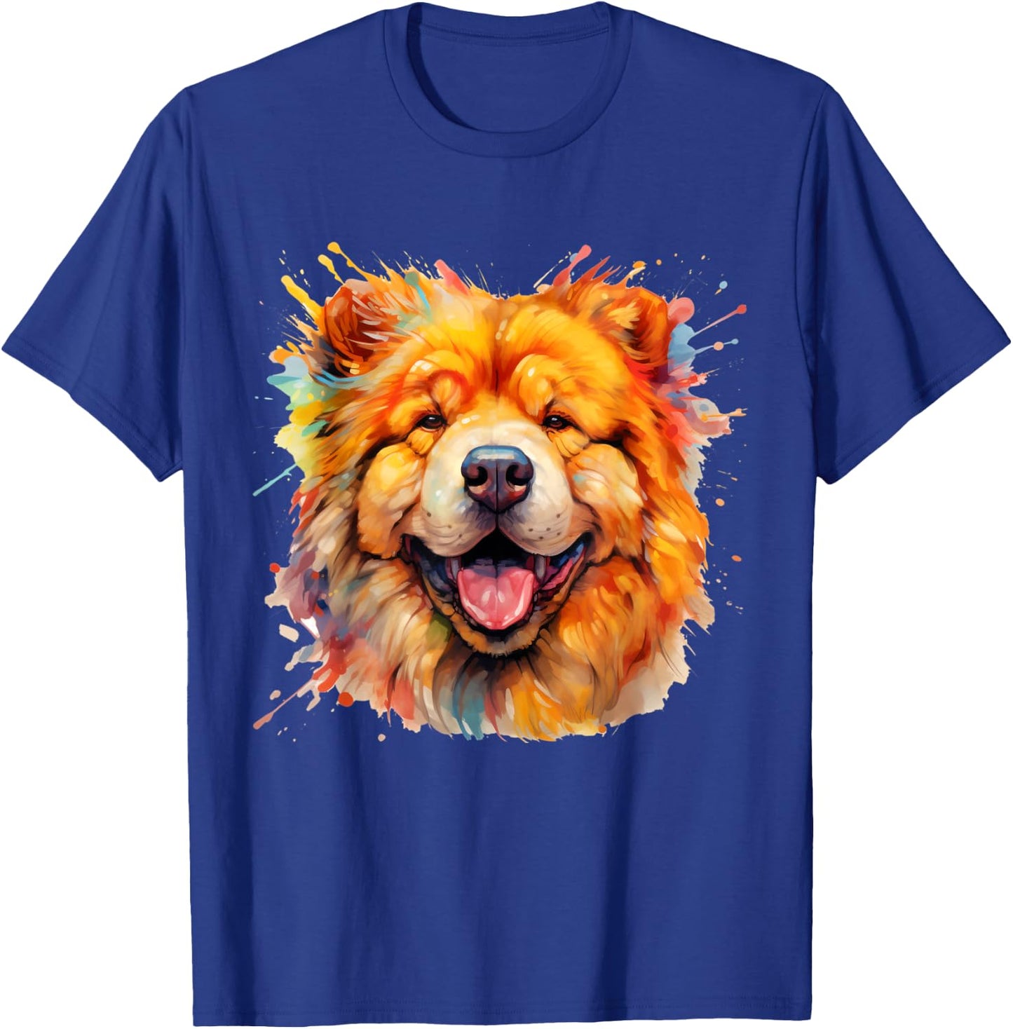 Chow Portrait | Portrait Colour Artwork T-Shirt - T-Shirt | Royal