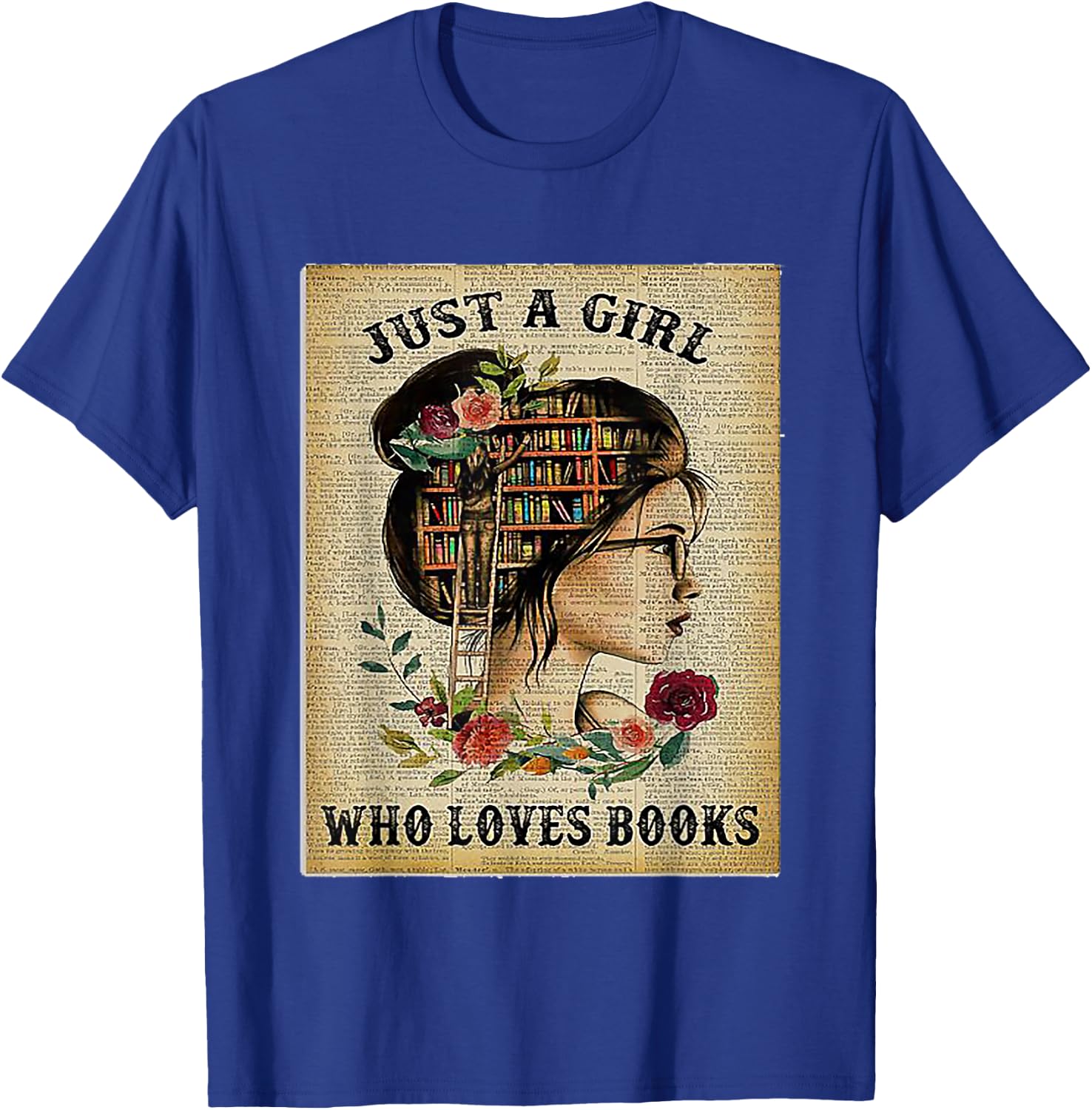 Only a girl who loves books T-Shirt - T-Shirt | Royal