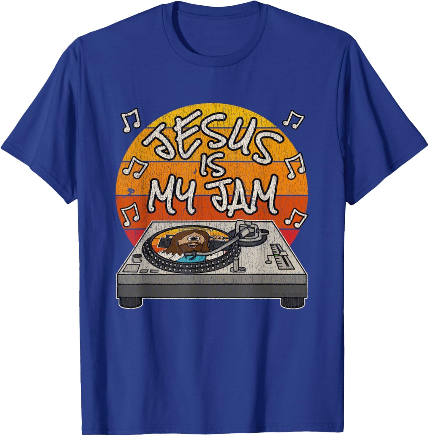 Vintage Jesus Is My Jam Christian DJ Church Musician T-Shirt - T-Shirt | Royal