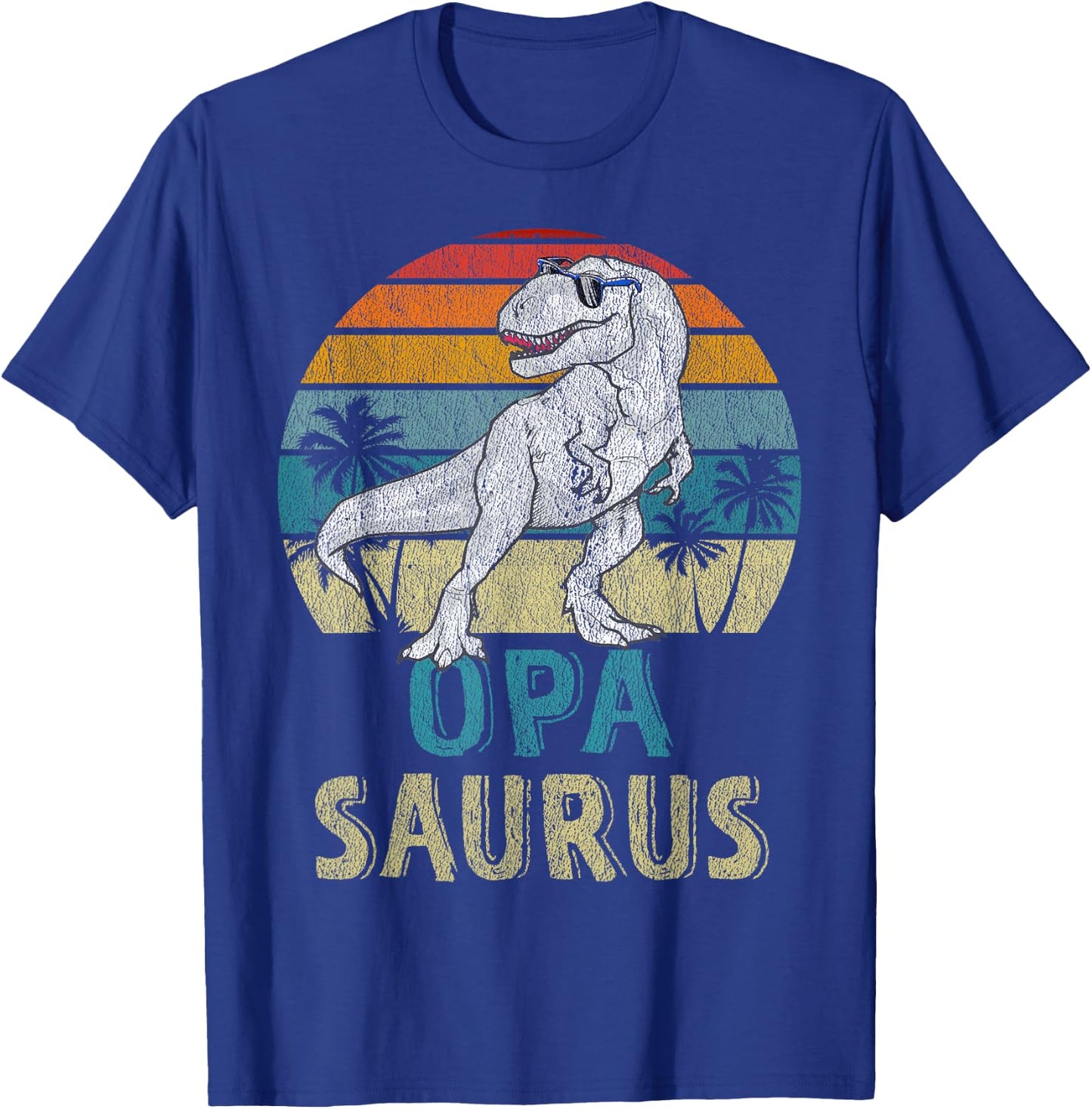 Opasaurus T Rex Dinosaur Opa Saurus Family Matching T-Shirt - T-Shirt | Royal