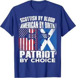 Scottish By Blood American By Birth Patriot By Choice T-Shirt - T-Shirt | Royal