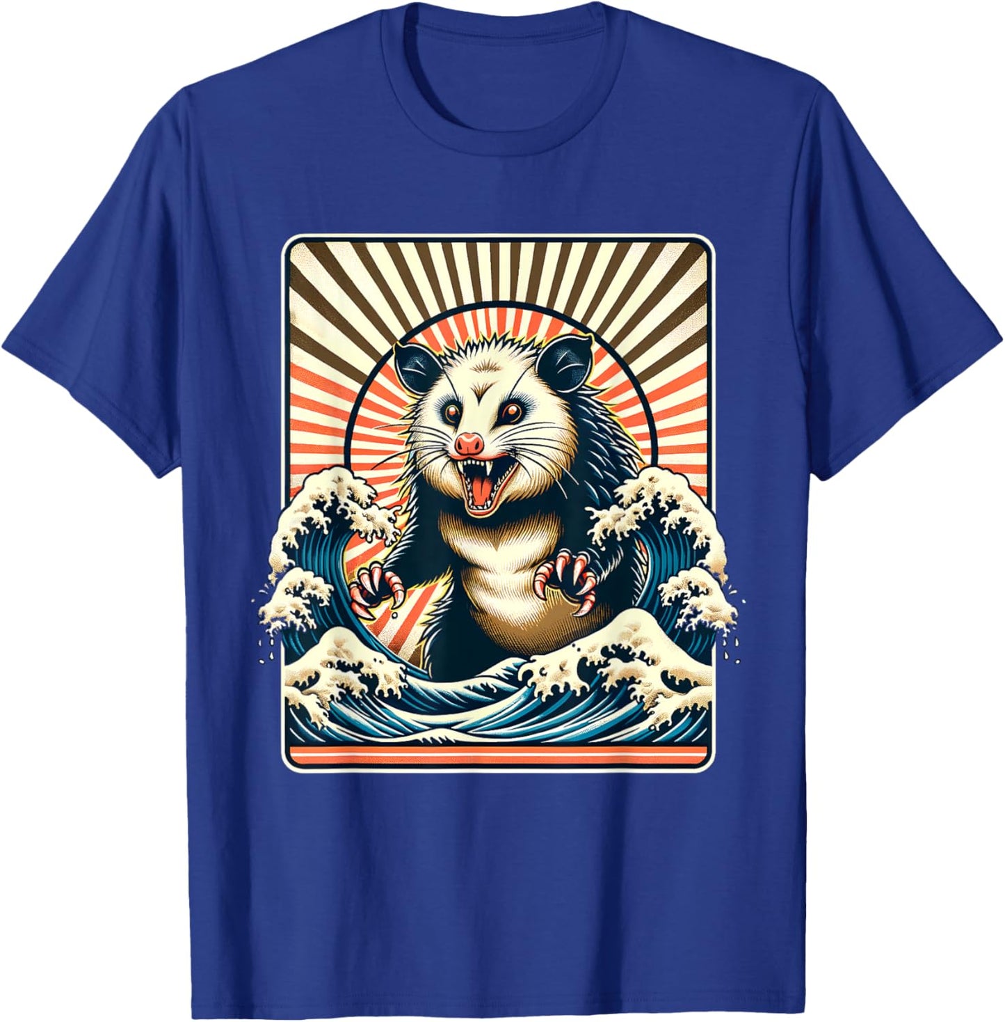 Opossum Japan Sun Wave Vintage Possum Monster T-Shirt - T-Shirt | Royal