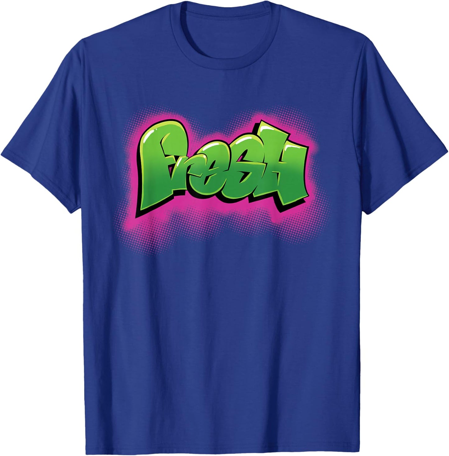 4theeCulture 90s Hiphop Graffiti - Classic Fit, , Short Sleeve, Adult, Black T-Shirt - T-Shirt | Royal
