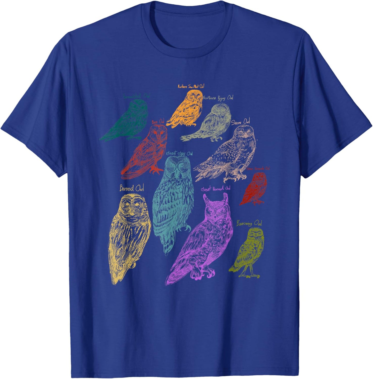 Forest Owl Breed Ornithologist Gift Owl T-Shirt - T-Shirt | Royal