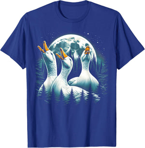 3 Ducks Howling At The Moon Wolf Animal T-Shirt - T-Shirt | Royal
