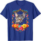 Cat Colorful Animal Flowers Art Face Graphic Cat Men Women Kids T-Shirt - T-Shirt | Royal