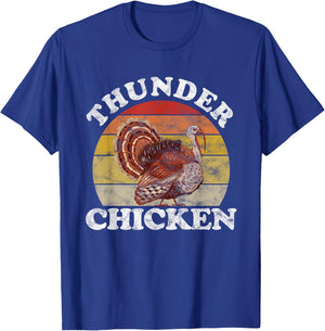 Vintage Thunder Chicken Turkey Fowl Hunting Hunter T-Shirt - T-Shirt | Royal