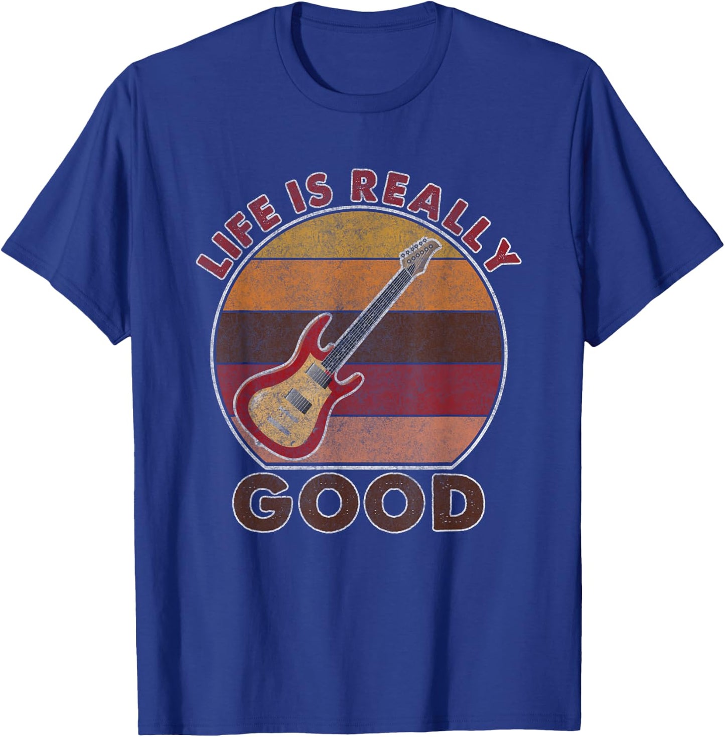 vintage Life Is Really Good Guitar T-Shirt - T-Shirt | Royal