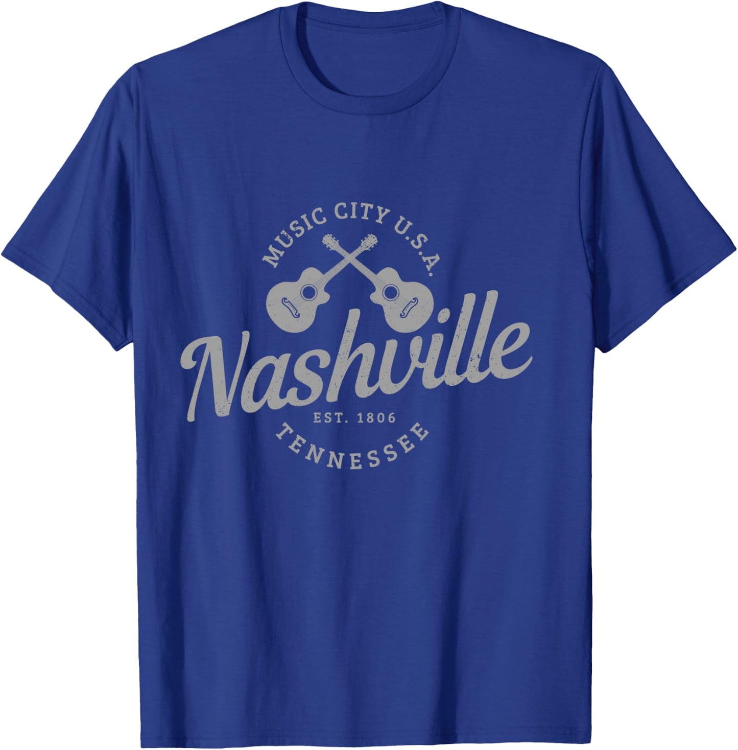Nashville Tennessee Guitar Country Music City Souvenir T-Shirt - T-Shirt | Royal