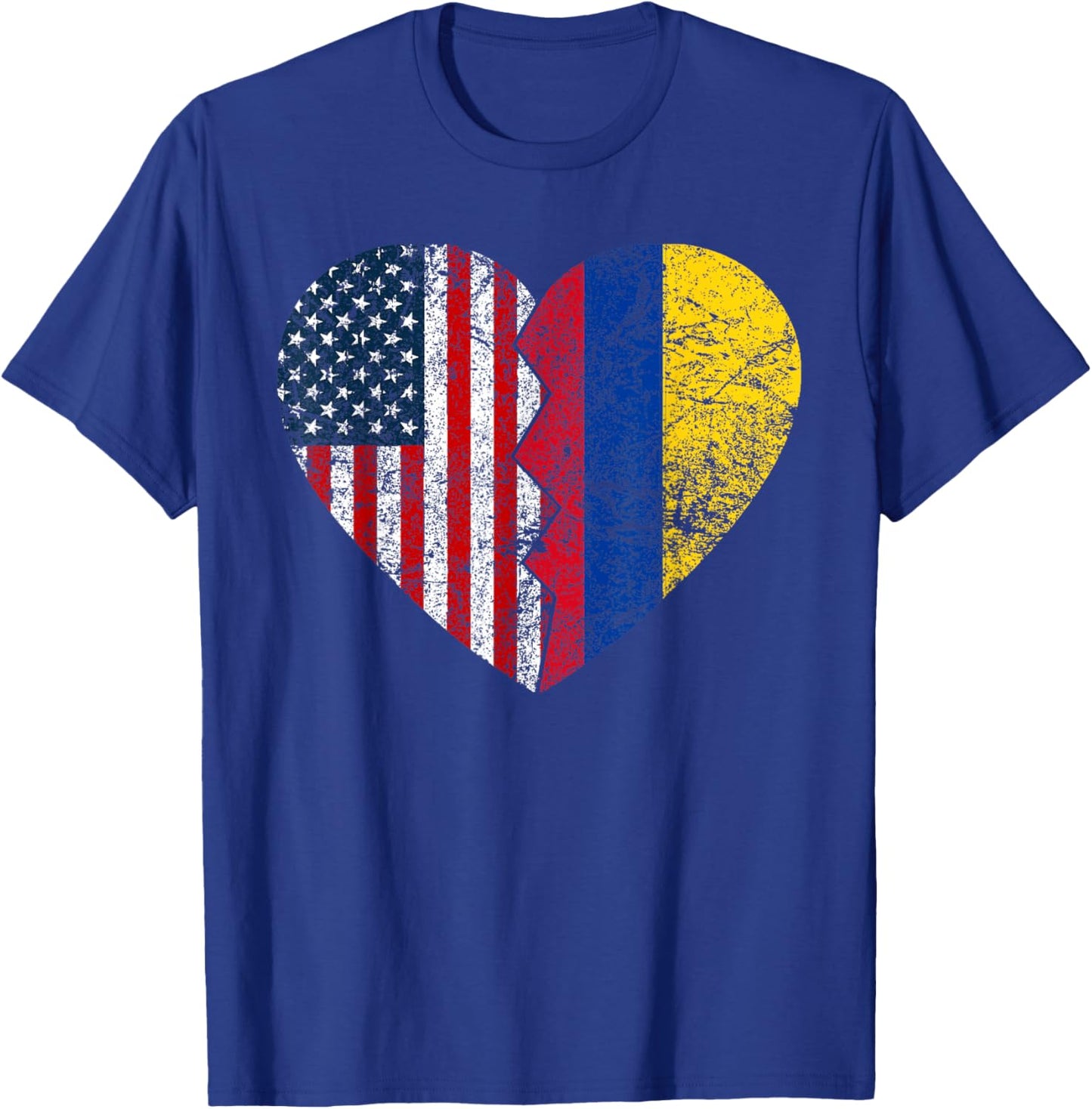 Colombian American Flag Heart | United States Colombia Roots Women Kids Men T-Shirt - T-Shirt | Royal