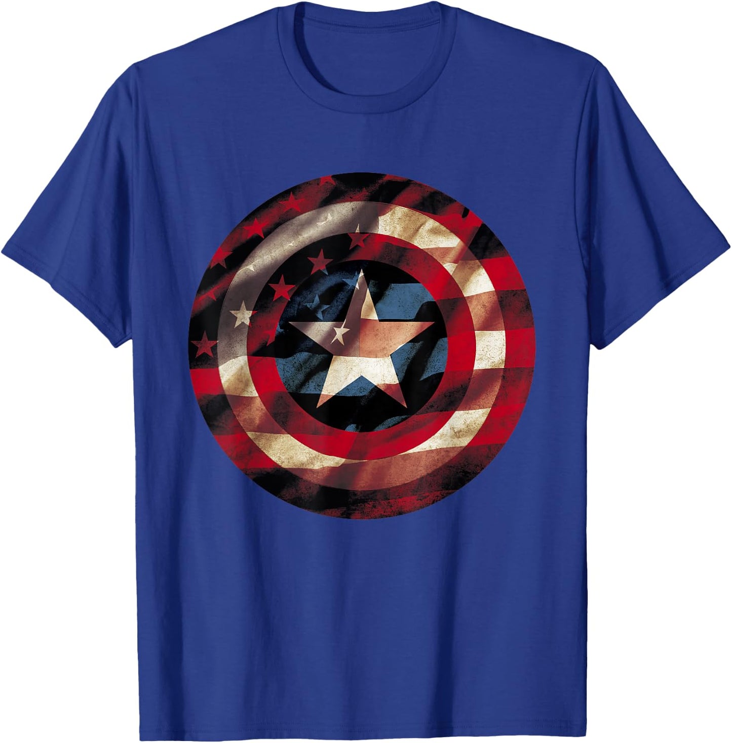 Marvel Captain America Avengers Shield Flag T-Shirt - T-Shirt | Royal