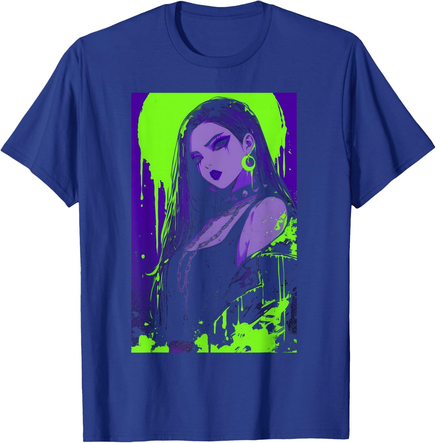 Cybergoth Cybercore Grunge Punk Goth Girl Alt Anime Manga T-Shirt - T-Shirt | Royal