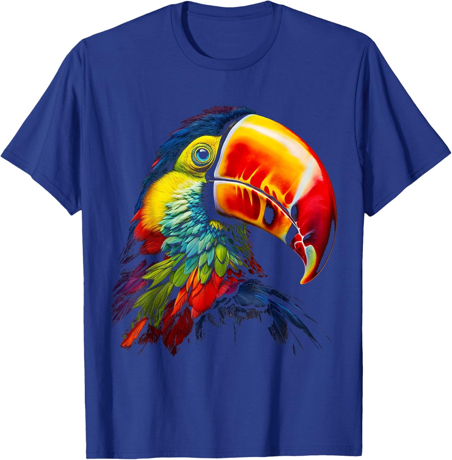 Toucan Bird Art Face Animal Coloful Motif Toucan T-Shirt - T-Shirt | Royal