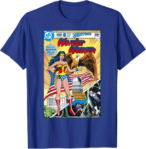 DC Comics Wonder Woman Vintage Huntress Comic Cover T-Shirt - T-Shirt | Royal