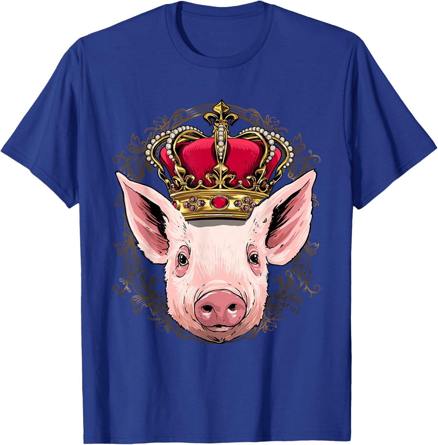 King Pig Wearing Crown - Queen Pig Animal T-Shirt - T-Shirt | Royal