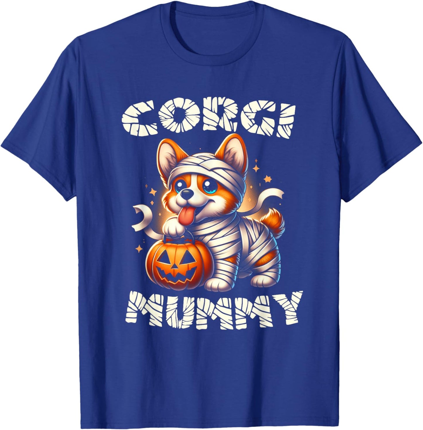 Cute Halloween Costume Welsh Corgi Mummy Dog Lover T-Shirt - T-Shirt | Royal