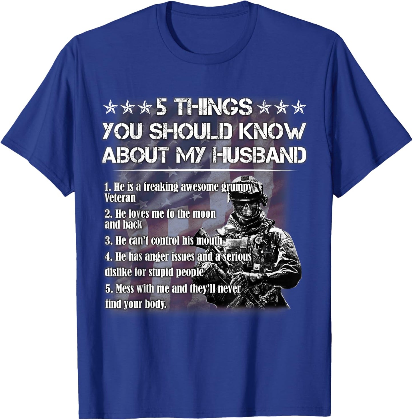 5 Things you should know about my Husband T-Shirt - T-Shirt | Royal