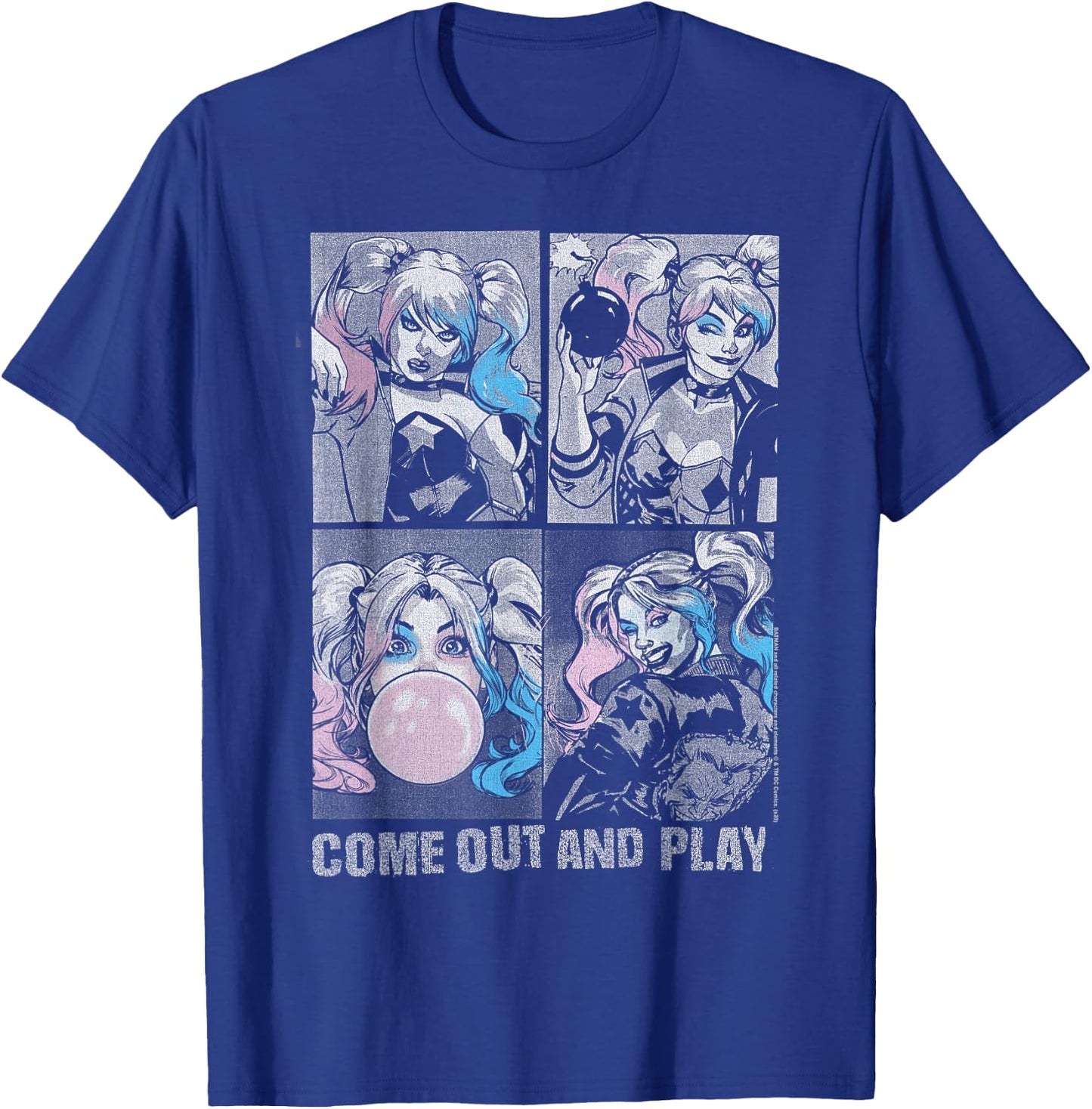 DC Comics Batman Harley Quinn Come Play C1 T-Shirt - T-Shirt | Royal
