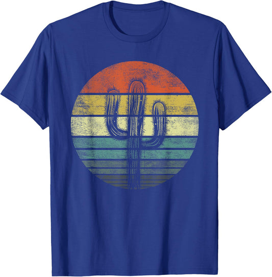 Retro Saguaro Cactus Funny Cactaceae Cacti Lover Gift T-Shirt - T-Shirt | Royal