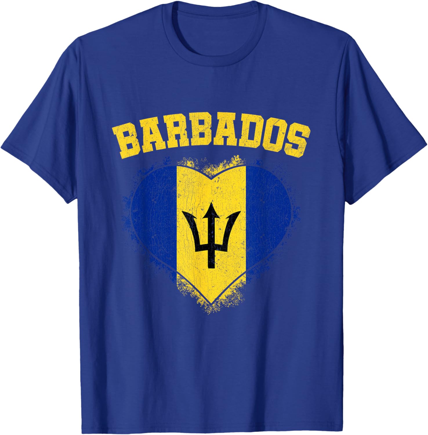 Barbados Heart Flag Barbados Lover Barbadian Pride T-Shirt - T-Shirt | Royal