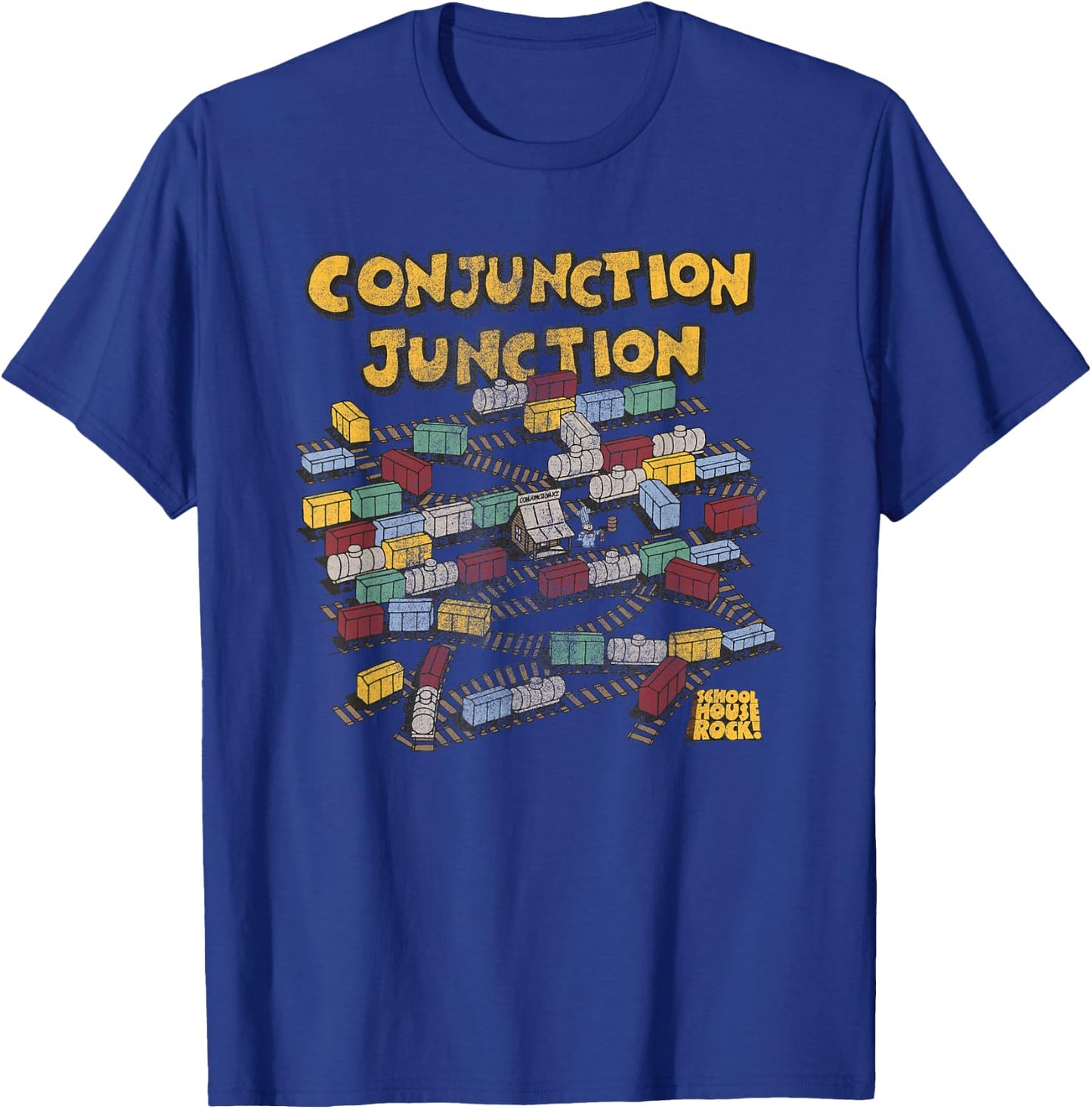 Schoolhouse Rock Conjunction Junction Railyard Retro TV Show T-Shirt - T-Shirt | Royal