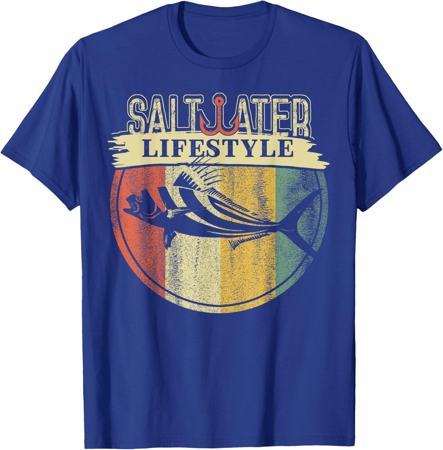 Saltwater Rooster Fishing Sport Game Fish Lover Fisherman T-Shirt - T-Shirt | Royal