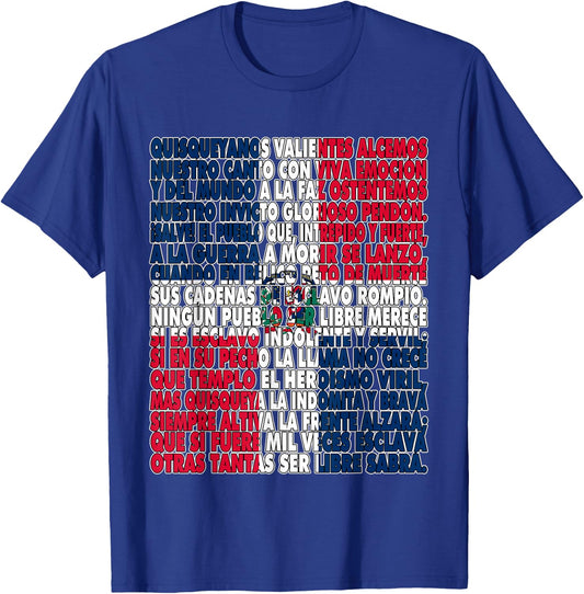 Dominican Republic Flag National Anthem Himno Nacional Letra T-Shirt - T-Shirt | Royal