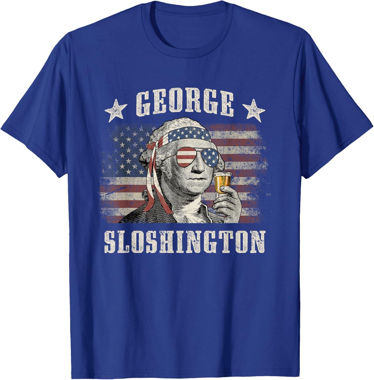 George Sloshington 4th of July Party Washington Funny T-Shirt - T-Shirt | Royal