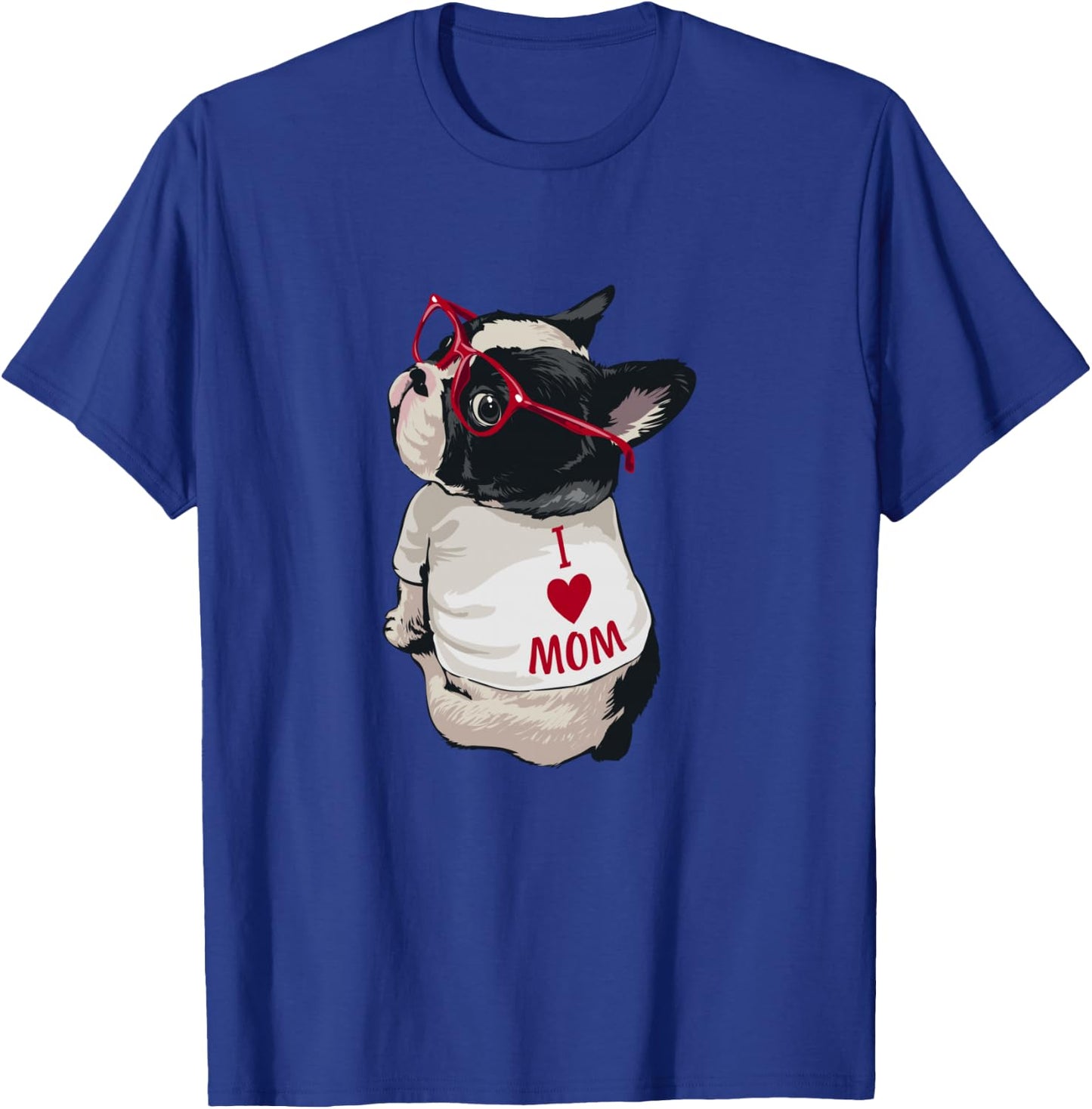 Girls I heart Mom Love Mama Boston Terrier Dog Lover T-Shirt - T-Shirt | Royal