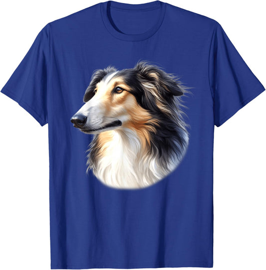 Borzoi Dog Portrait T-Shirt - T-Shirt | Royal