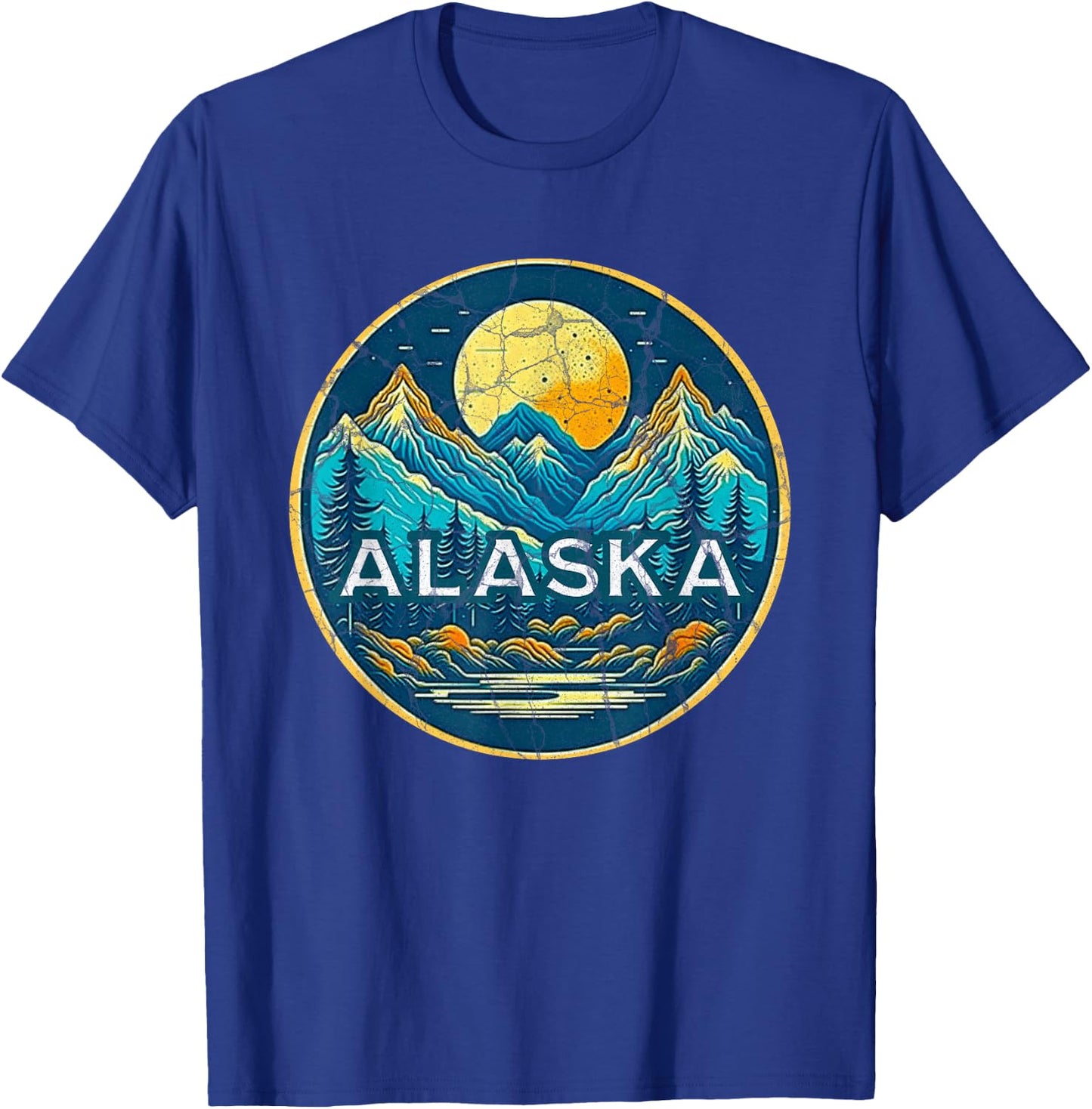 Alaska USA Outdoor Vintage - Women's Blue Classic Fit Short Sleeve S T-Shirt - T-Shirt | Royal