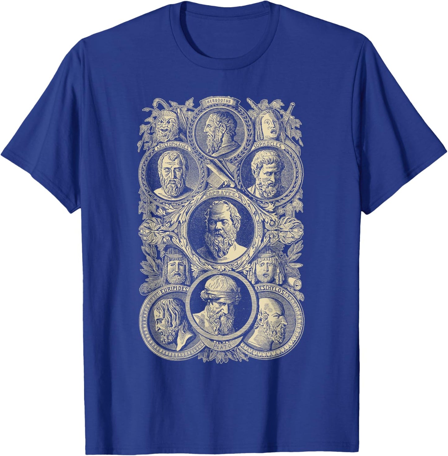 Plato Greek Philosophers Socrates Philosophy T-Shirt - T-Shirt | Royal