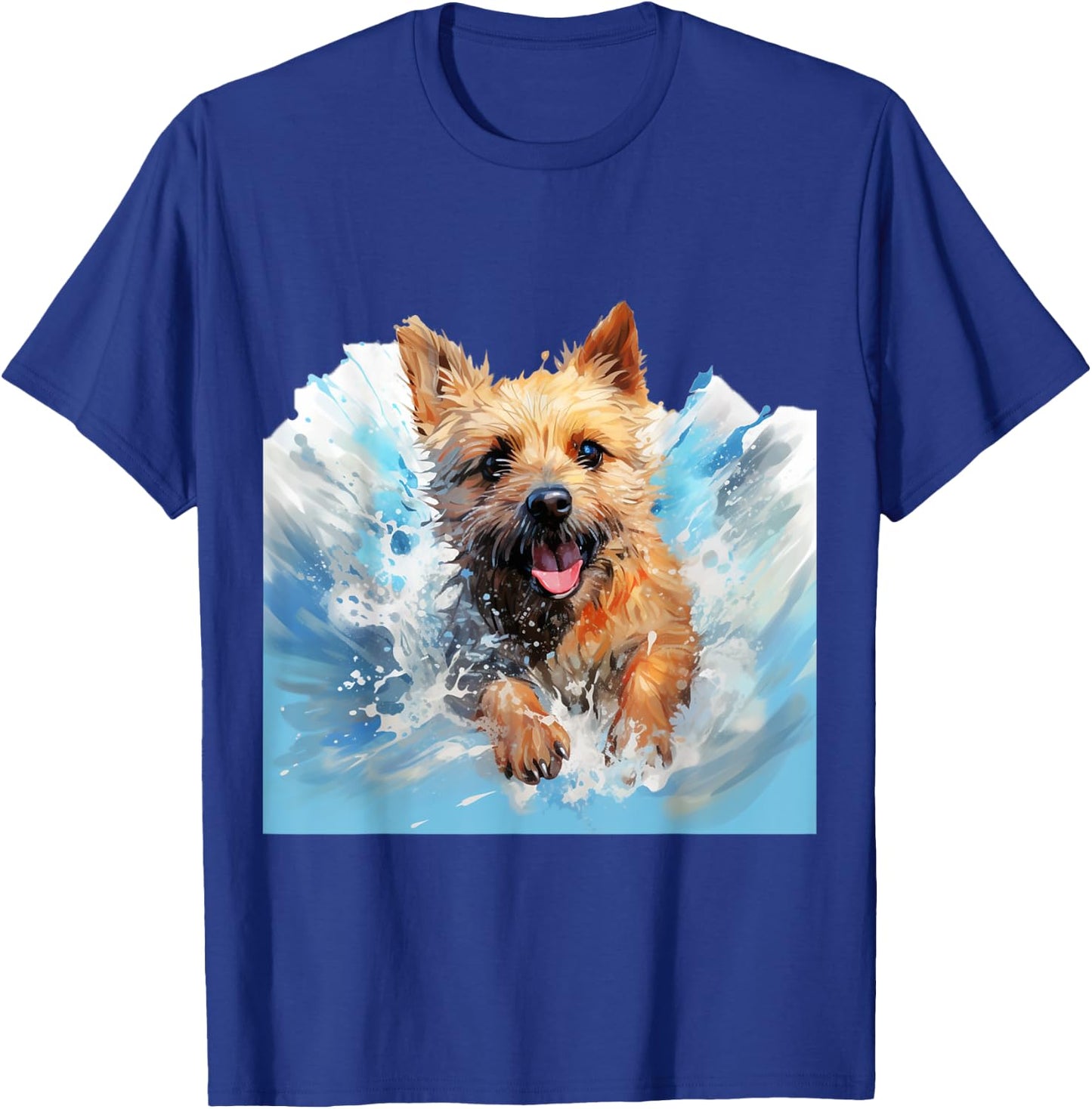 Splash Art Norwich Terrier - Norwich Terrier Splash Art T-Shirt - T-Shirt | Royal