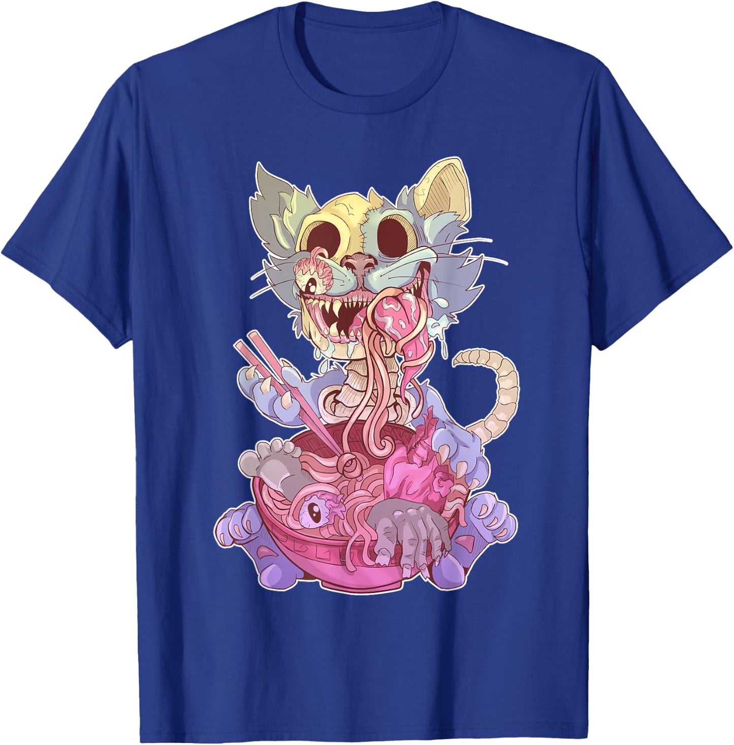 Ramen Shirt Pastel Goth Kawaii Weird Cat Eating Ramen Otaku T-Shirt - T-Shirt | Royal