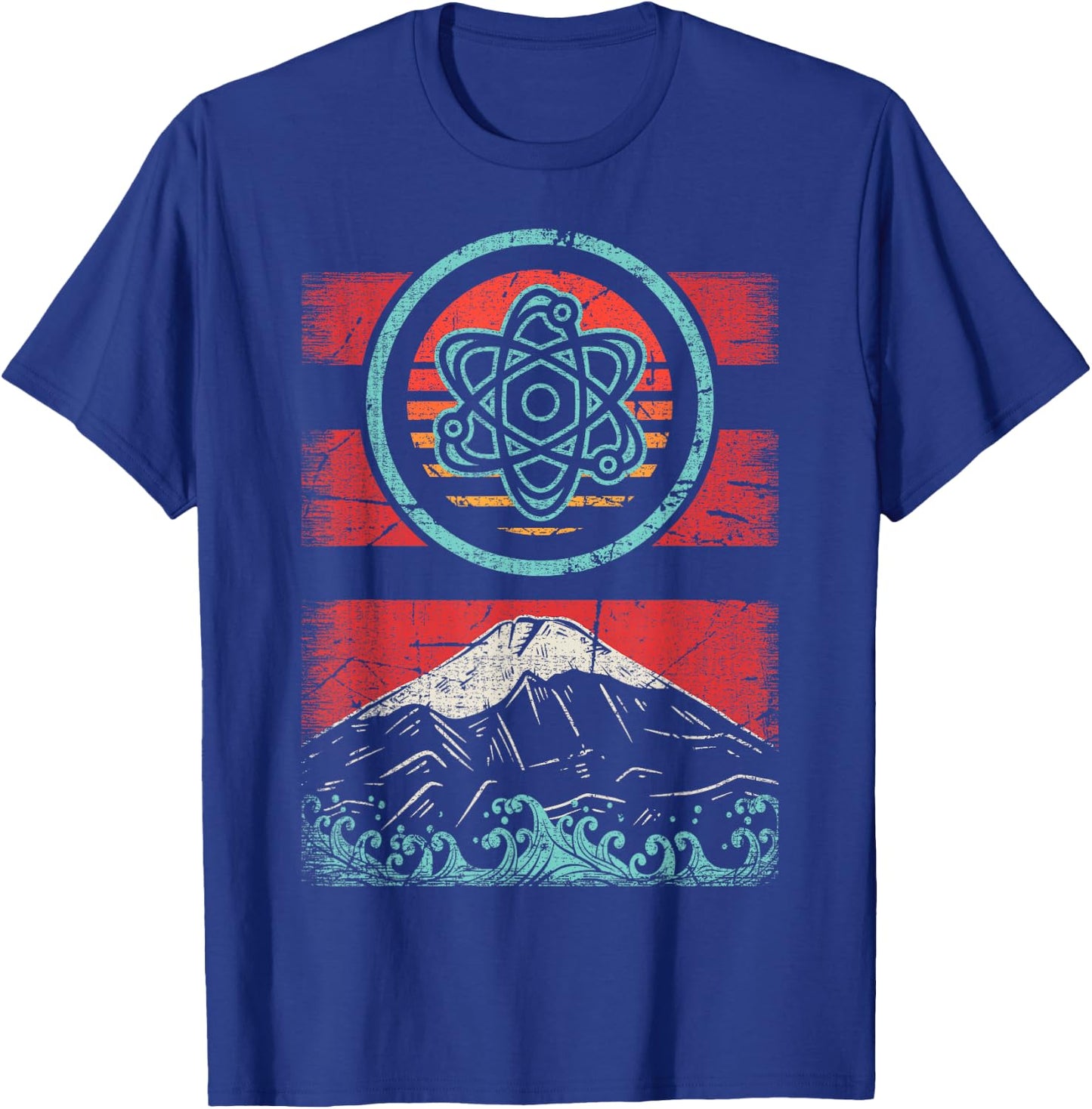 Atom Retro Vintage 80s Style Physics Teacher Gift T-Shirt - T-Shirt | Royal