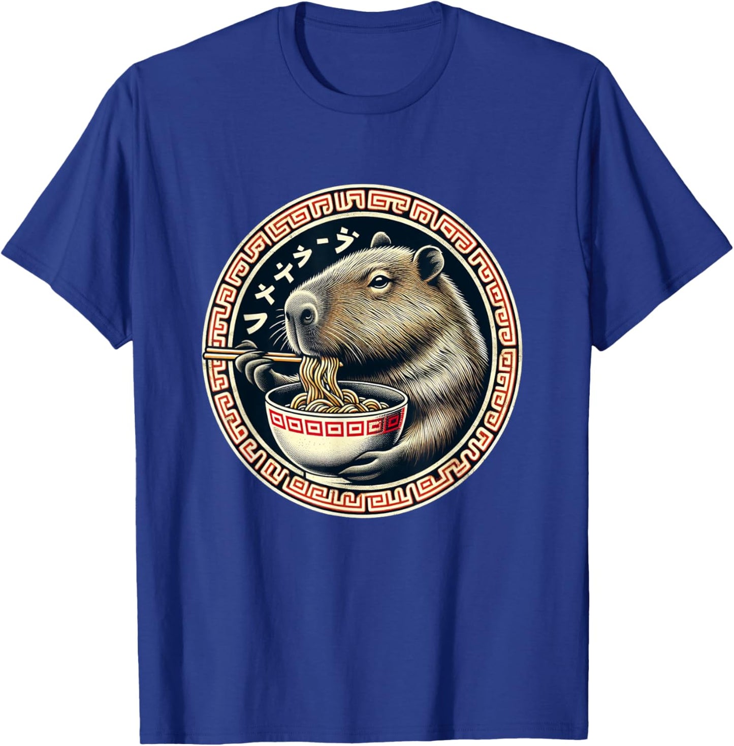 Capybara Ramen Rodent Kawaii Neko Japanese Noodles Aesthetic T-Shirt - T-Shirt | Royal