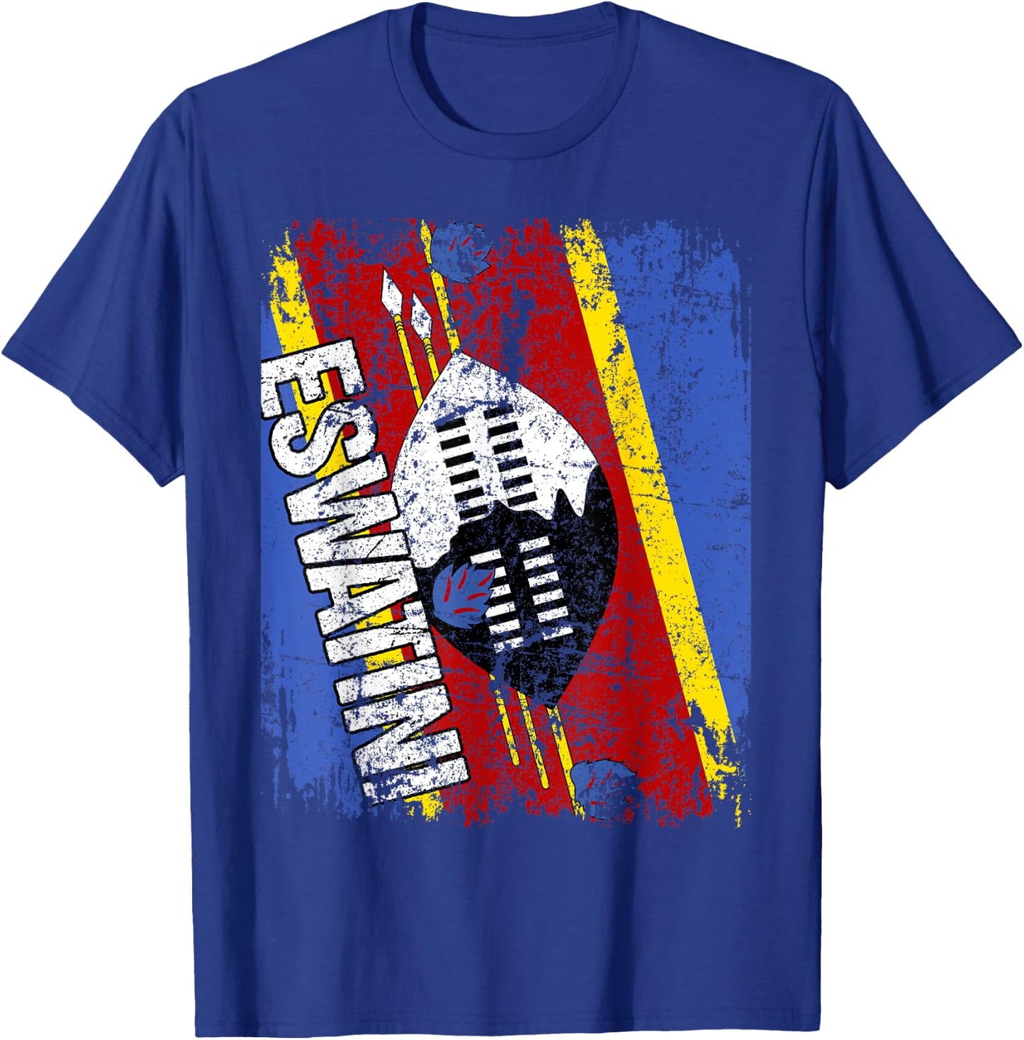 ESWATINI Flag Vintage Distressed SWAZILAND ESWATINI SWAZI T-Shirt - T-Shirt | Royal