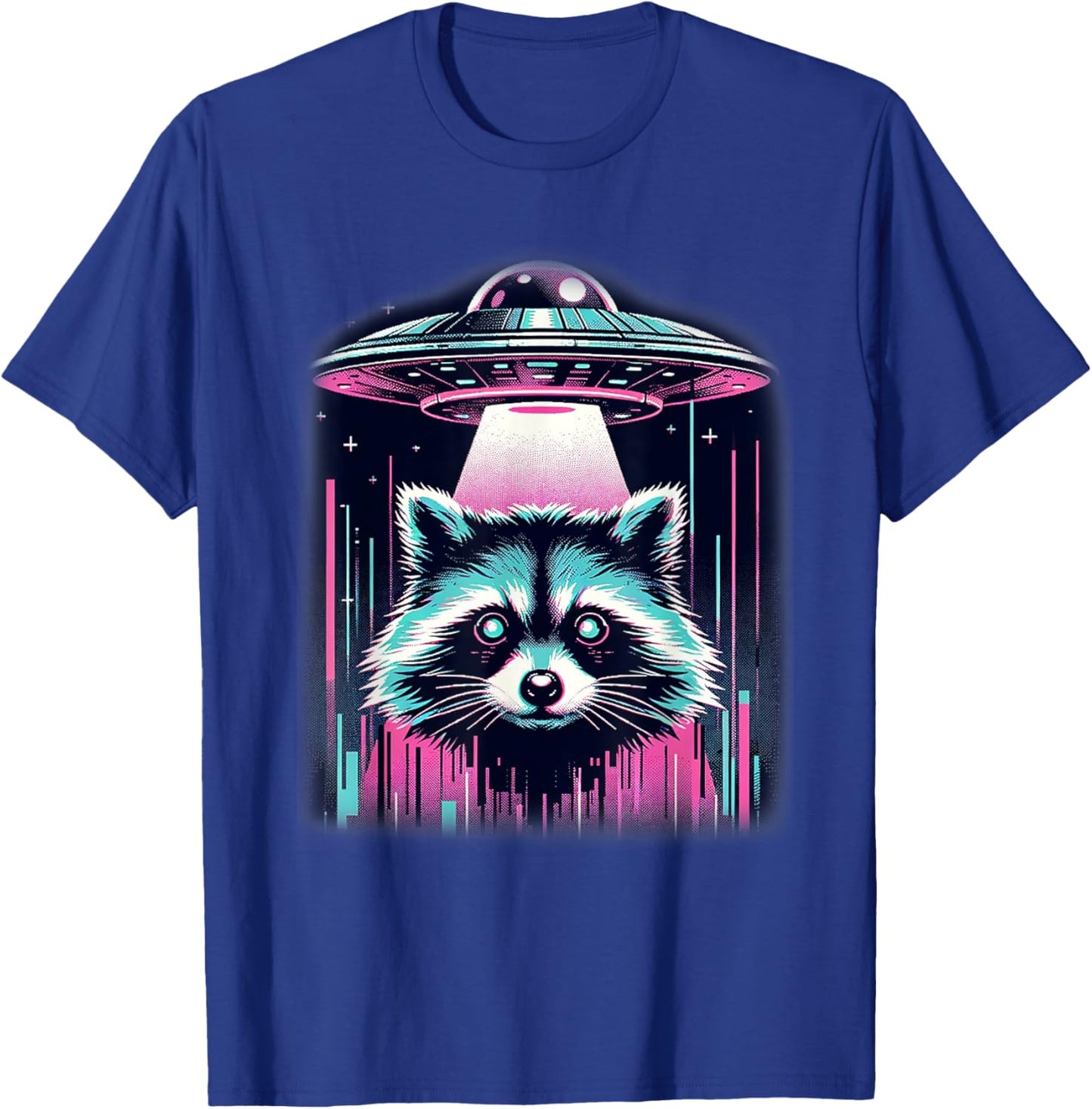 Raccoon UFO Shirt Vaporwave Aesthetic Alien Racoon Lover Kid T-Shirt - T-Shirt | Royal