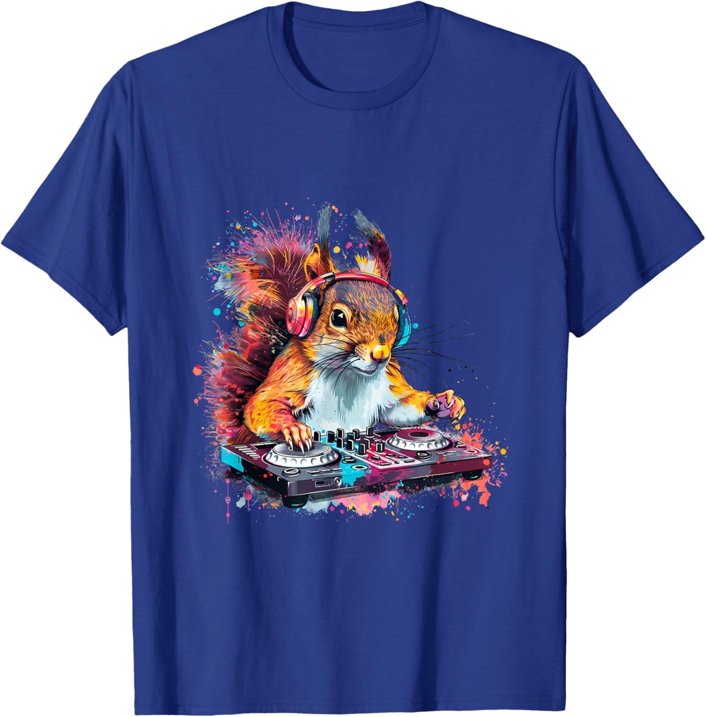 Squirrel Music DJ EDM Techno Turntable DJ Squirrel Beatmaker T-Shirt - T-Shirt | Royal