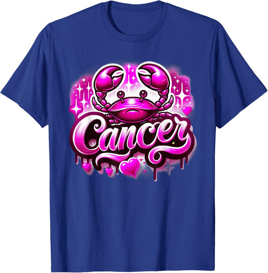 Pink Cancer Zodiac Star Sign T-Shirt - T-Shirt | Royal