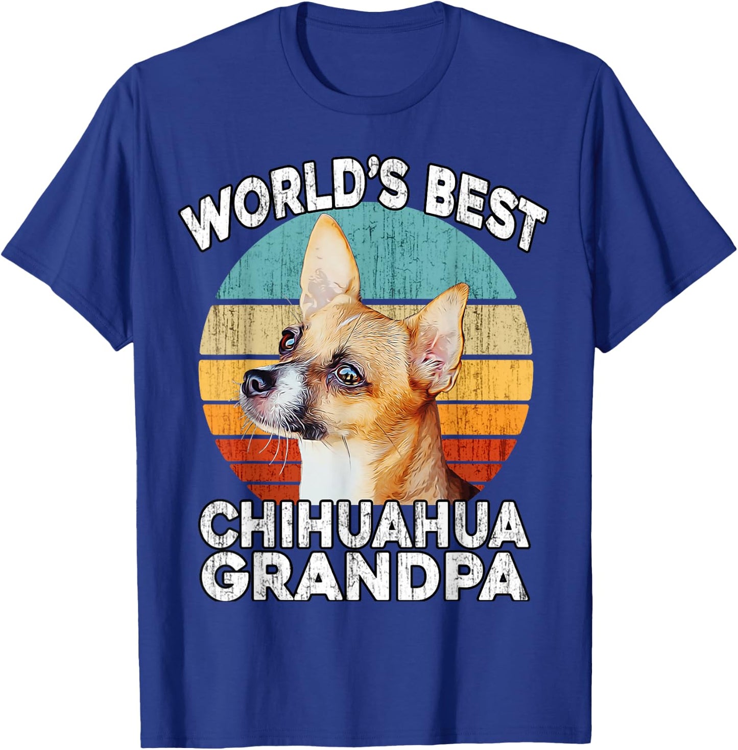 Chihuahua Grandpa Funny World's Best Chihuahua Grandpa Retro T-Shirt - T-Shirt | Royal
