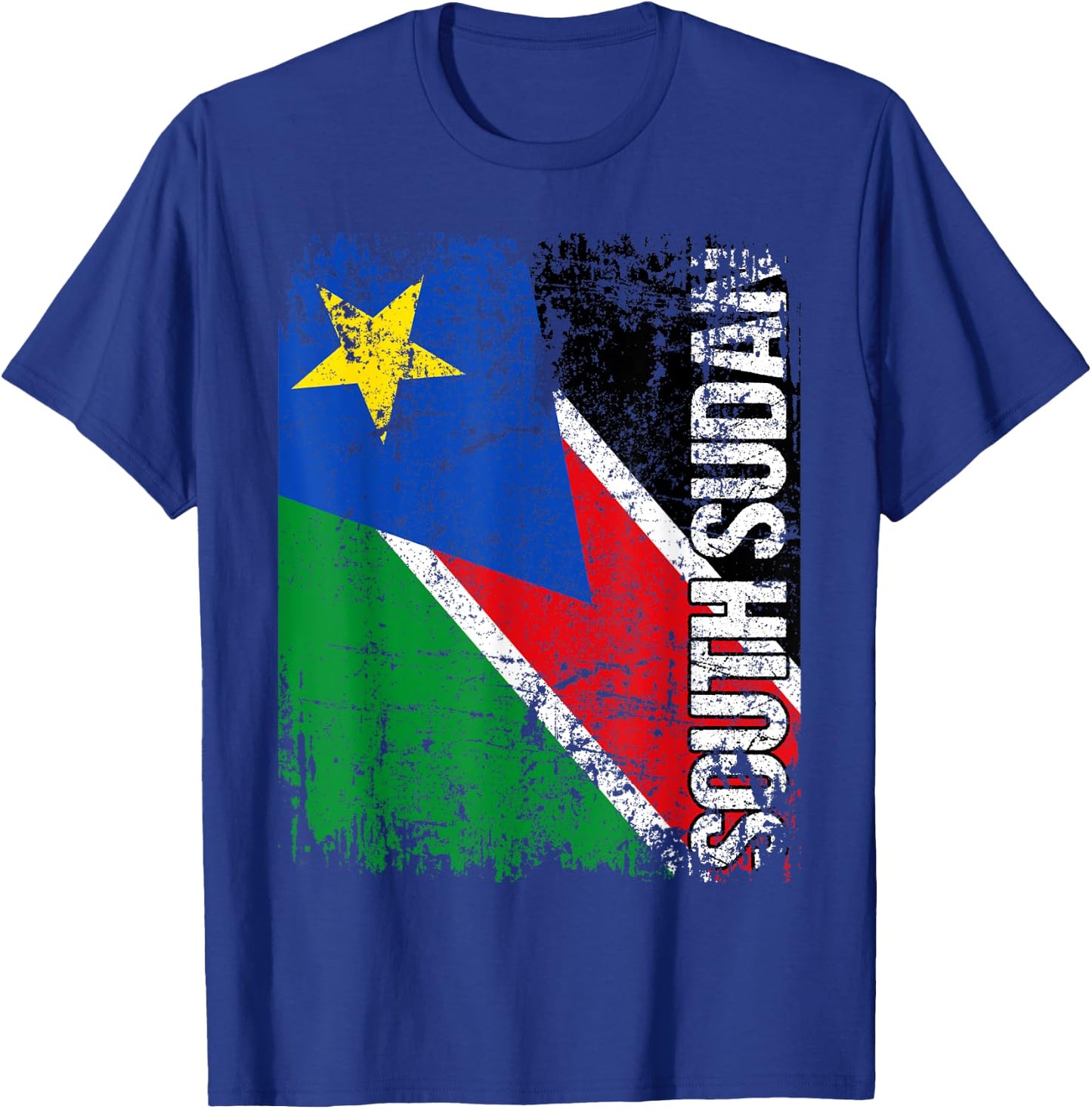 SOUTH SUDAN Flag Vintage Distressed SOUTH SUDAN T-Shirt - T-Shirt | Royal
