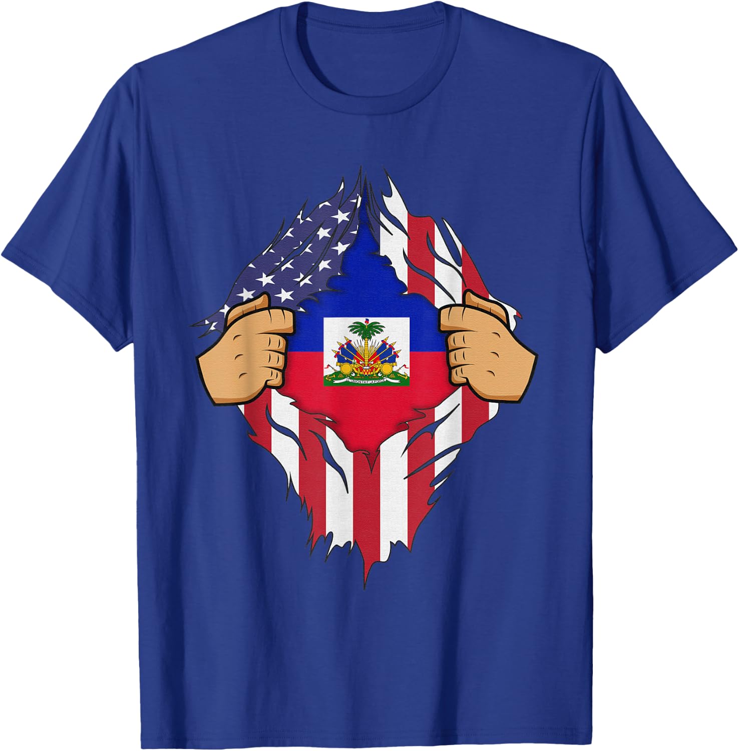 HAITIAN FLAG HAITI Men Women Kids Gift T-Shirt - T-Shirt | Royal