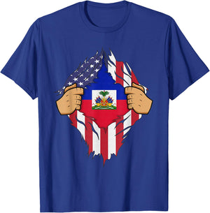 HAITIAN FLAG HAITI Men Women Kids Gift T-Shirt - T-Shirt | Royal