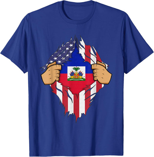 HAITIAN FLAG HAITI Men Women Kids Gift T-Shirt - T-Shirt | Royal